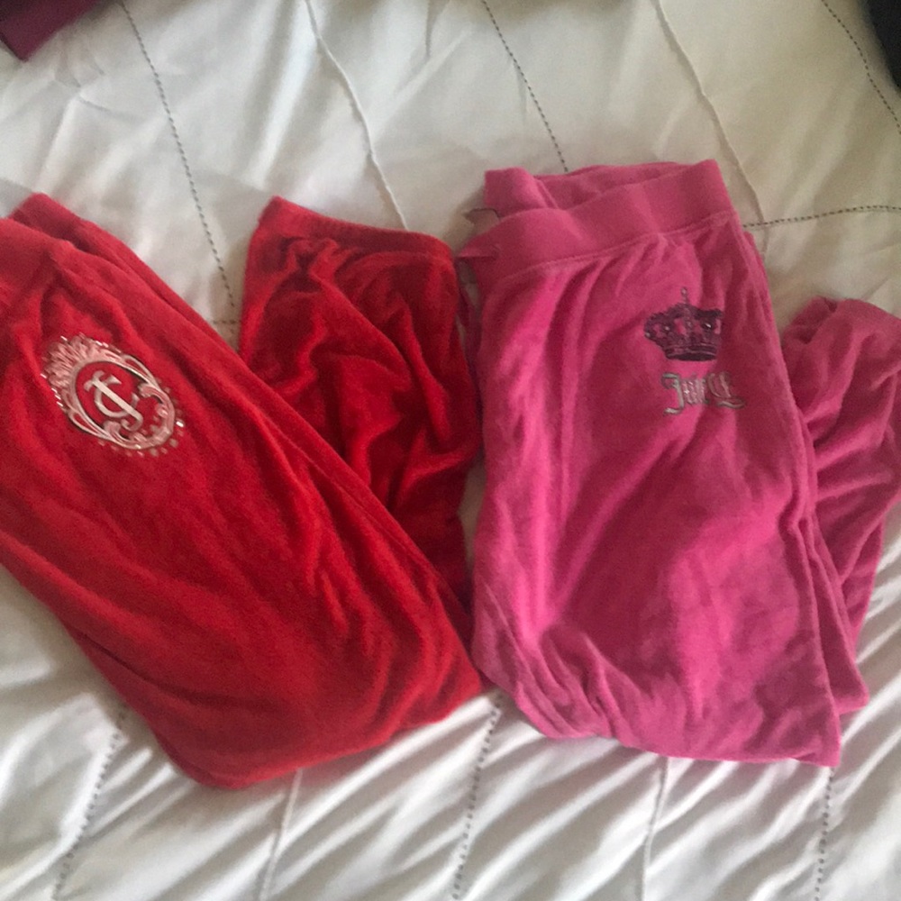 Juicy Couture M lounge Capri  pants pink & red